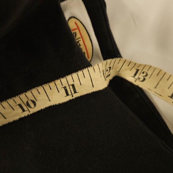 VTG Talbots Womens 12 32x25 Black Stretch High-Rise Side-Zip Button Ankle Pants - Picture 7 of 8